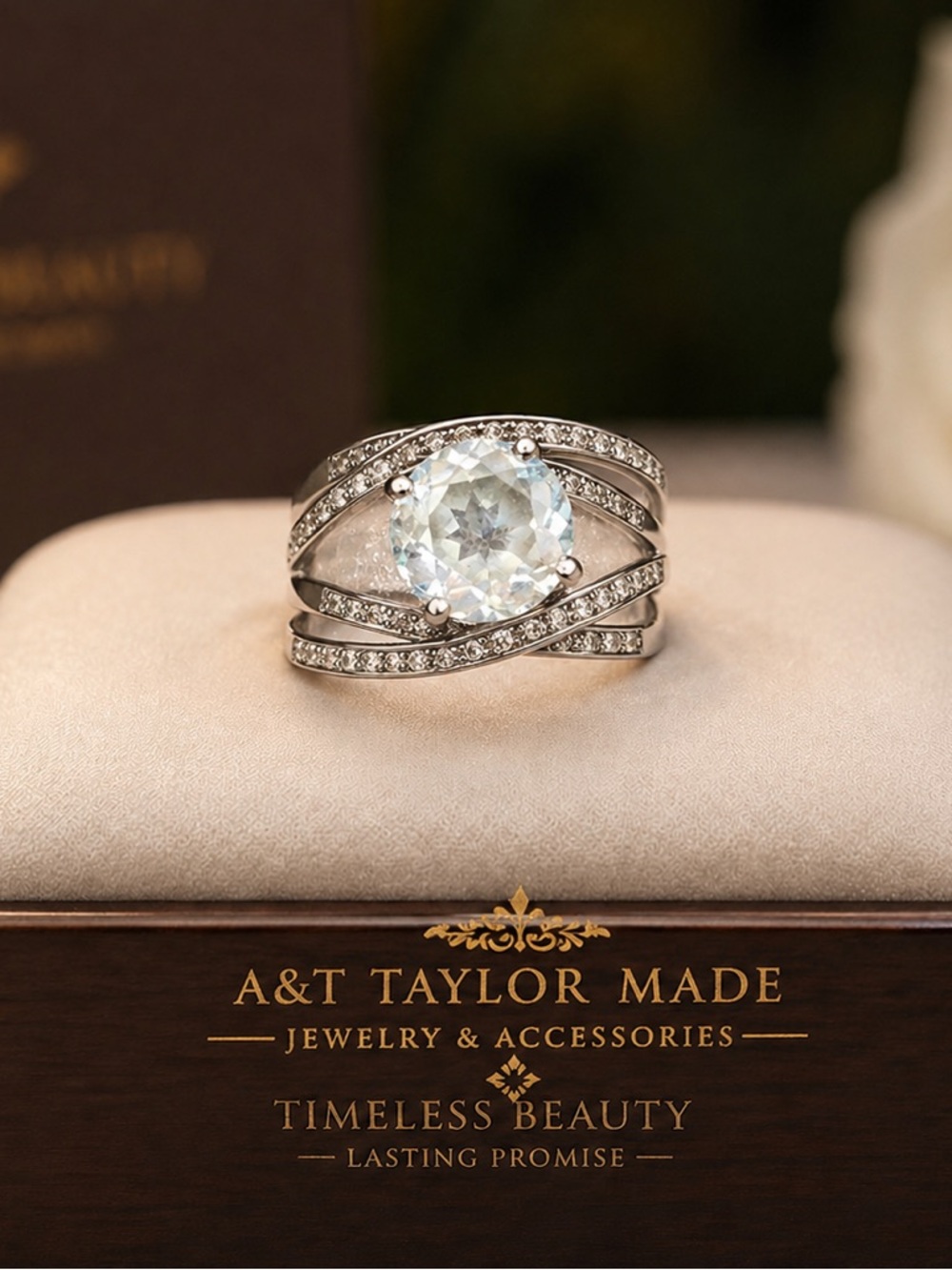 Sterling Silver simulated white sapphire ring